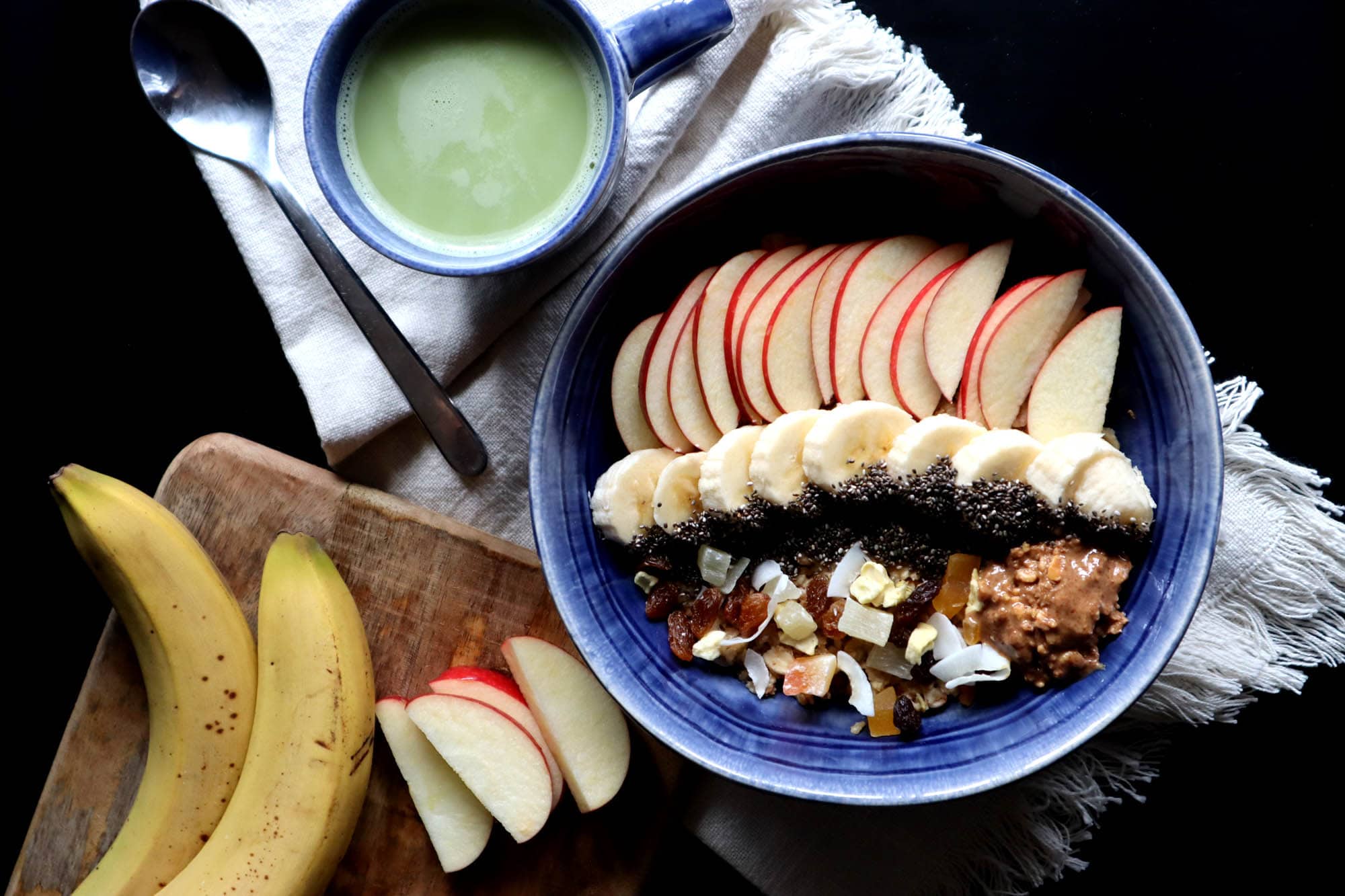 Vegan Oatmeal Breakfast With Healthy Toppings