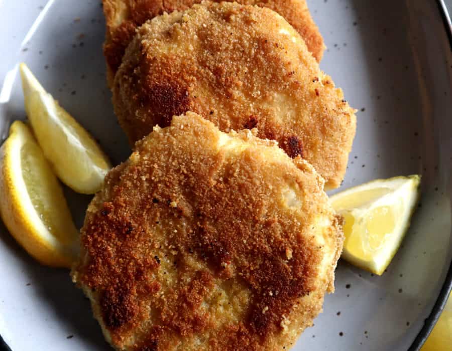 crispy celery roots cutlets schnitzel