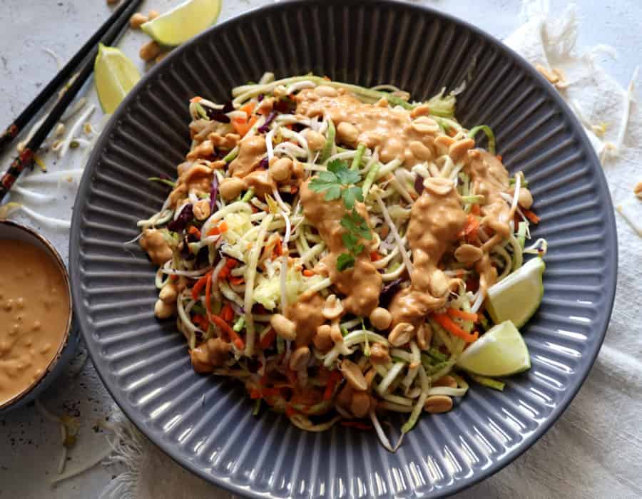 zoodles with peanut butter